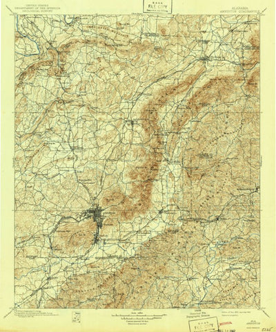United States Geological Survey Anniston, AL (1900, 125000-Scale) digital map
