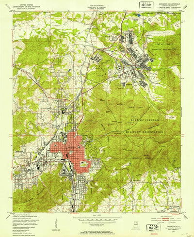 United States Geological Survey Anniston, AL (1947, 24000-Scale) digital map