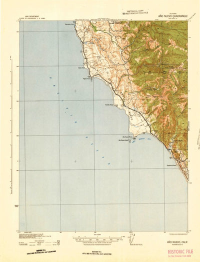 United States Geological Survey Ano Nuevo, CA (1942, 62500-Scale) digital map