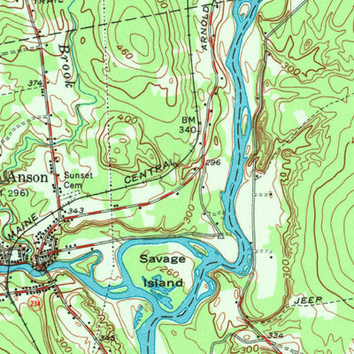 United States Geological Survey Anson, ME (1955, 62500-Scale) digital map