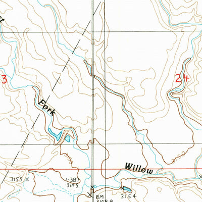 United States Geological Survey Antelope Coulee SE, MT (1986, 24000-Scale) digital map