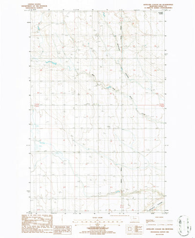 United States Geological Survey Antelope Coulee SW, MT (1986, 24000-Scale) digital map