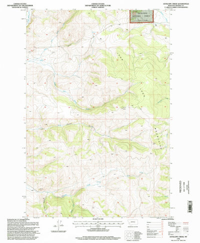 United States Geological Survey Antelope Creek, MT (1996, 24000-Scale) digital map