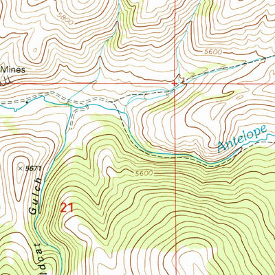 United States Geological Survey Antelope Creek, MT (1996, 24000-Scale) digital map