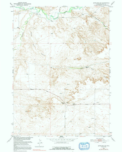 United States Geological Survey Antelope Gap, WY (1951, 24000-Scale) digital map