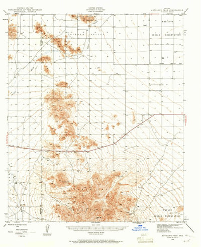 United States Geological Survey Antelope Peak, AZ (1946, 62500-Scale) digital map