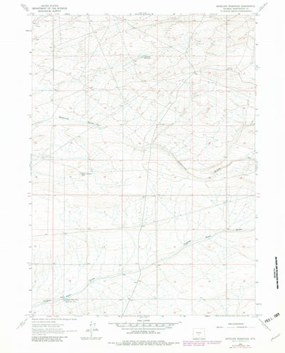 United States Geological Survey Antelope Reservoir, WY (1961, 24000-Scale) digital map
