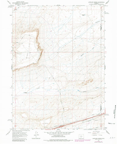 United States Geological Survey Antelope Spring, WY (1966, 24000-Scale) digital map