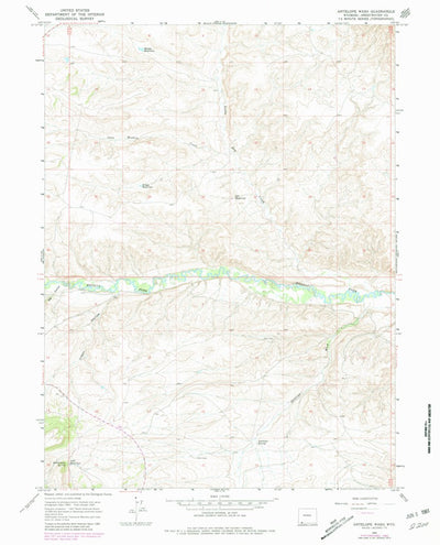 United States Geological Survey Antelope Wash, WY (1964, 24000-Scale) digital map