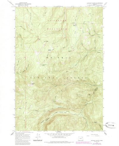 United States Geological Survey Anthony Butte, OR (1965, 24000-Scale) digital map