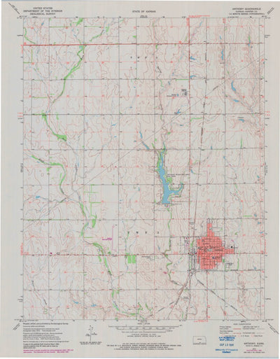 United States Geological Survey Anthony, KS (1972, 24000-Scale) digital map