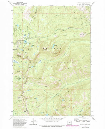 United States Geological Survey Anthony Lakes, OR (1972, 24000-Scale) digital map