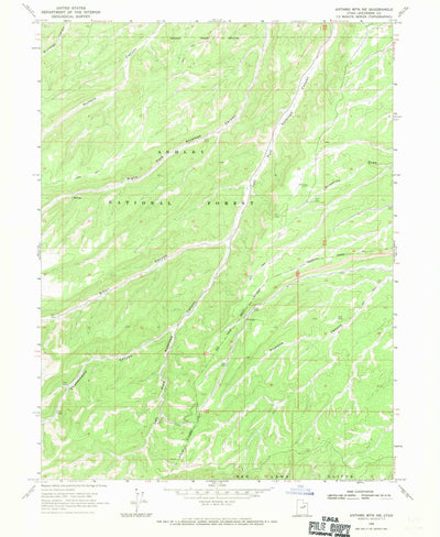 United States Geological Survey Anthro Mountain NE, UT (1968, 24000-Scale) digital map