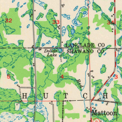 United States Geological Survey Antigo, WI (1952, 48000-Scale) digital map