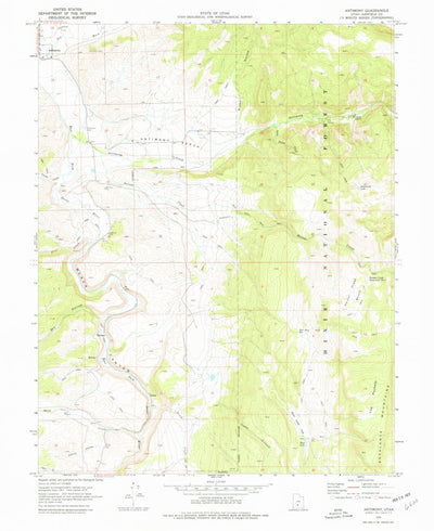 United States Geological Survey Antimony, UT (1970, 24000-Scale) digital map