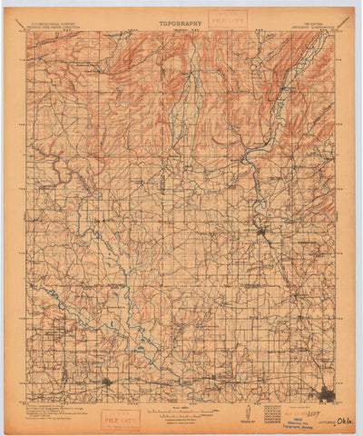 United States Geological Survey Antlers, OK (1912, 125000-Scale) digital map
