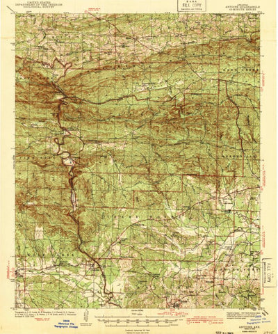 United States Geological Survey Antoine, AR (1943, 62500-Scale) digital map