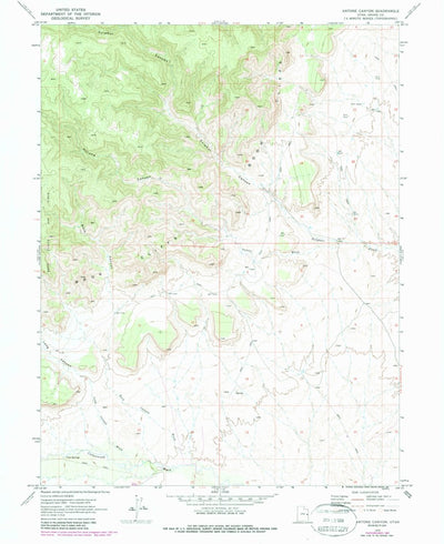 United States Geological Survey Antone Canyon, UT (1970, 24000-Scale) digital map