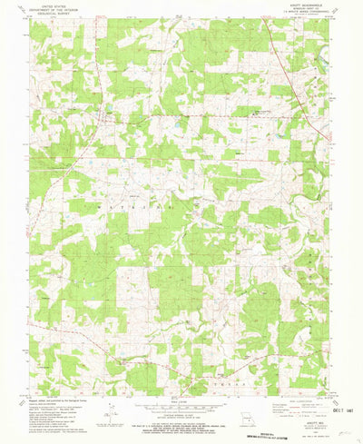 United States Geological Survey Anutt, MO (1981, 24000-Scale) digital map
