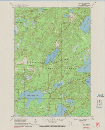 United States Geological Survey Anvil Lake, WI (1970, 24000-Scale) digital map