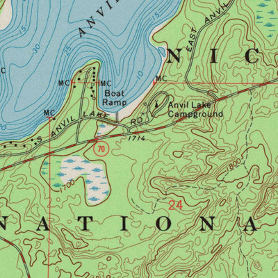 United States Geological Survey Anvil Lake, WI (1970, 24000-Scale) digital map