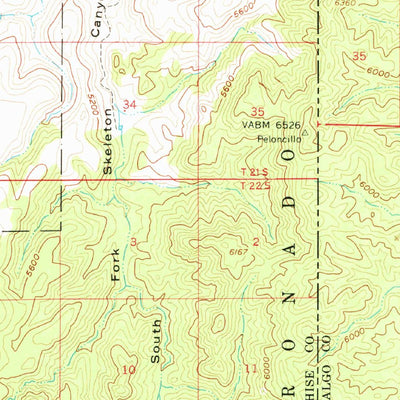 United States Geological Survey Apache, AZ-NM (1958, 62500-Scale) digital map