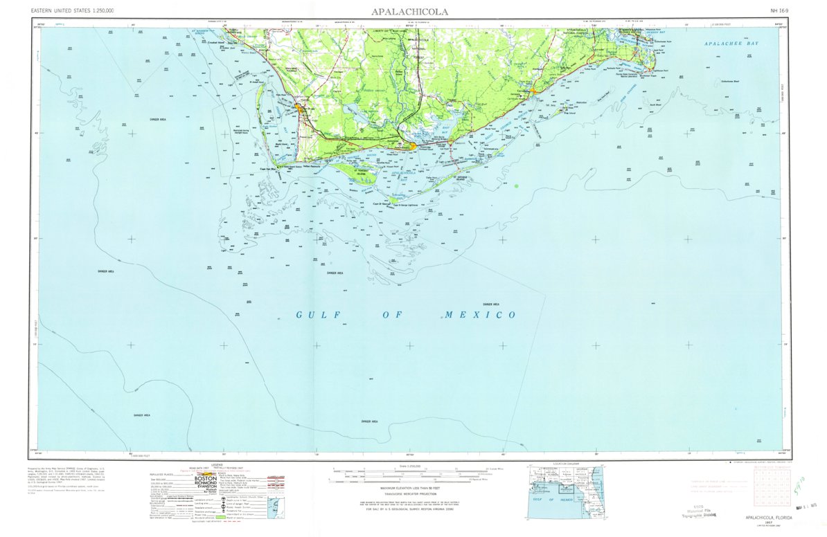 Apalachicola, FL (1967, 250000-Scale) Map by United States Geological ...