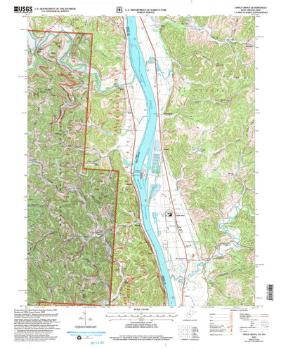 United States Geological Survey Apple Grove, WV-OH (2002, 24000-Scale) digital map