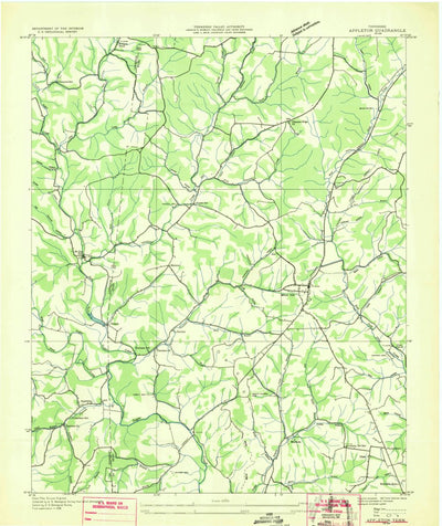 United States Geological Survey Appleton, TN (1936, 24000-Scale) digital map