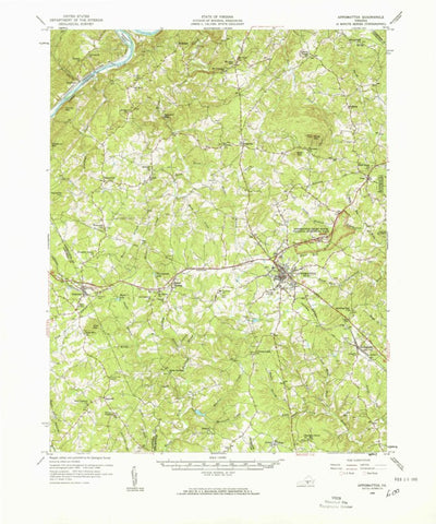 United States Geological Survey Appomattox, VA (1958, 62500-Scale) digital map