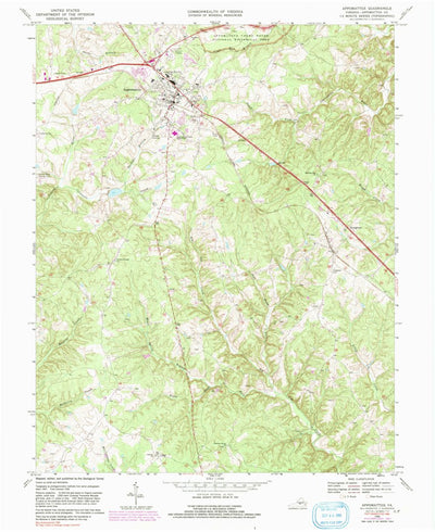 United States Geological Survey Appomattox, VA (1968, 24000-Scale) digital map