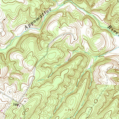 United States Geological Survey Appomattox, VA (1968, 24000-Scale) digital map