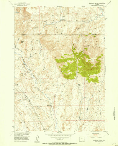 United States Geological Survey Arapahoe Butte, WY (1952, 24000-Scale) digital map