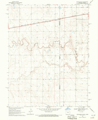 United States Geological Survey Arapahoe SE, CO-KS (1969, 24000-Scale) digital map