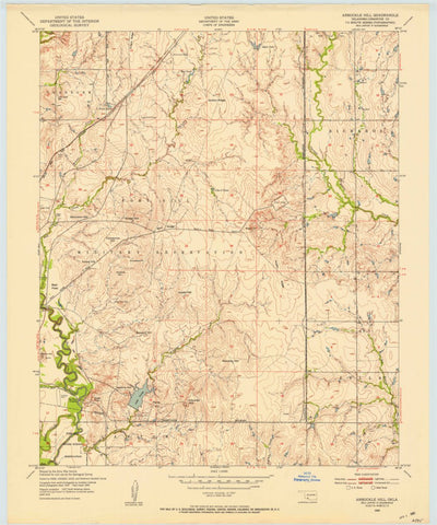 United States Geological Survey Arbuckle Hill, OK (1949, 24000-Scale) digital map
