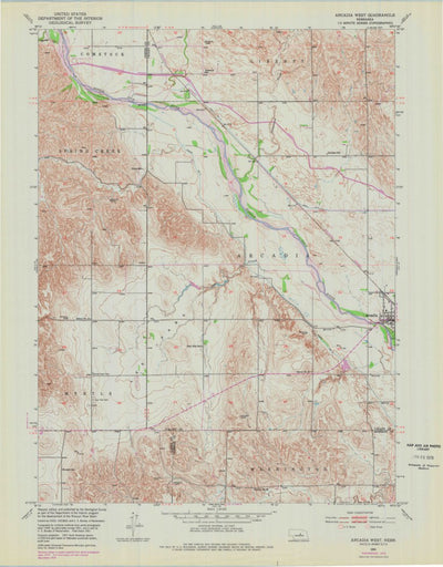 United States Geological Survey Arcadia West, NE (1951, 24000-Scale) digital map
