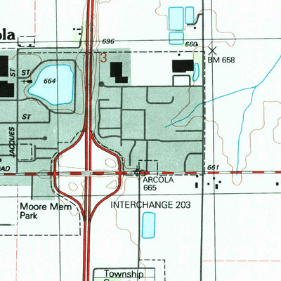 United States Geological Survey Arcola, IL (1998, 24000-Scale) digital map