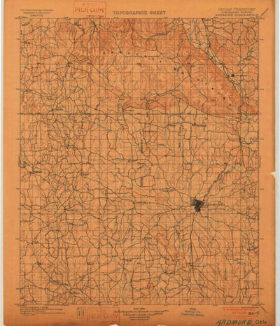 United States Geological Survey Ardmore, OK (1901, 125000-Scale) digital map