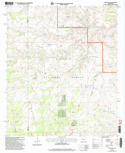 United States Geological Survey Ares Peak, NM (2001, 24000-Scale) digital map