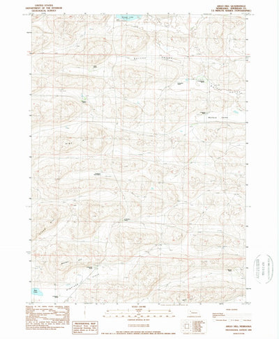 United States Geological Survey Argo Hill, NE (1989, 24000-Scale) digital map