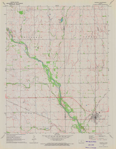 United States Geological Survey Argonia, KS (1971, 24000-Scale) digital map