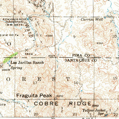 United States Geological Survey Arivaca, AZ (1941, 62500-Scale) digital map