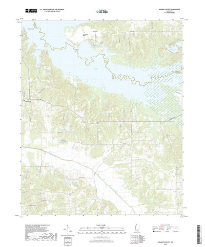 United States Geological Survey Arkabutla East, MS (2020, 24000-Scale) digital map