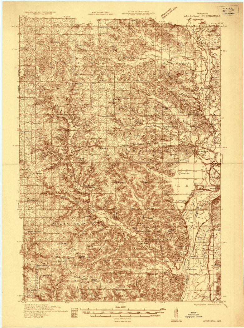 Arkansaw, WI (1935, 48000Scale) Map by United States Geological Survey