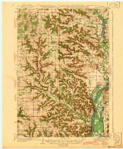 United States Geological Survey Arkansaw, WI (1942, 62500-Scale) digital map