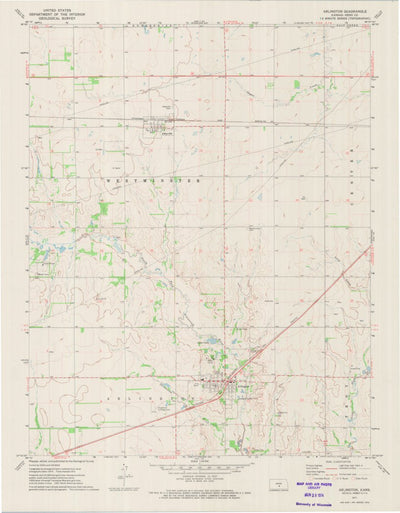 United States Geological Survey Arlington, KS (1971, 24000-Scale) digital map