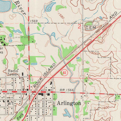 United States Geological Survey Arlington, KS (1971, 24000-Scale) digital map