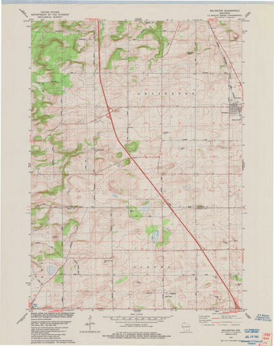 United States Geological Survey Arlington, WI (1984, 24000-Scale) digital map
