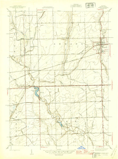 United States Geological Survey Armada, MI (1945, 24000-Scale) digital map