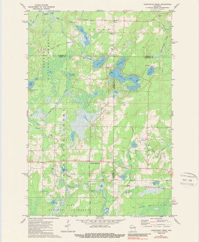 United States Geological Survey Armstrong Creek, WI (1972, 24000-Scale) digital map